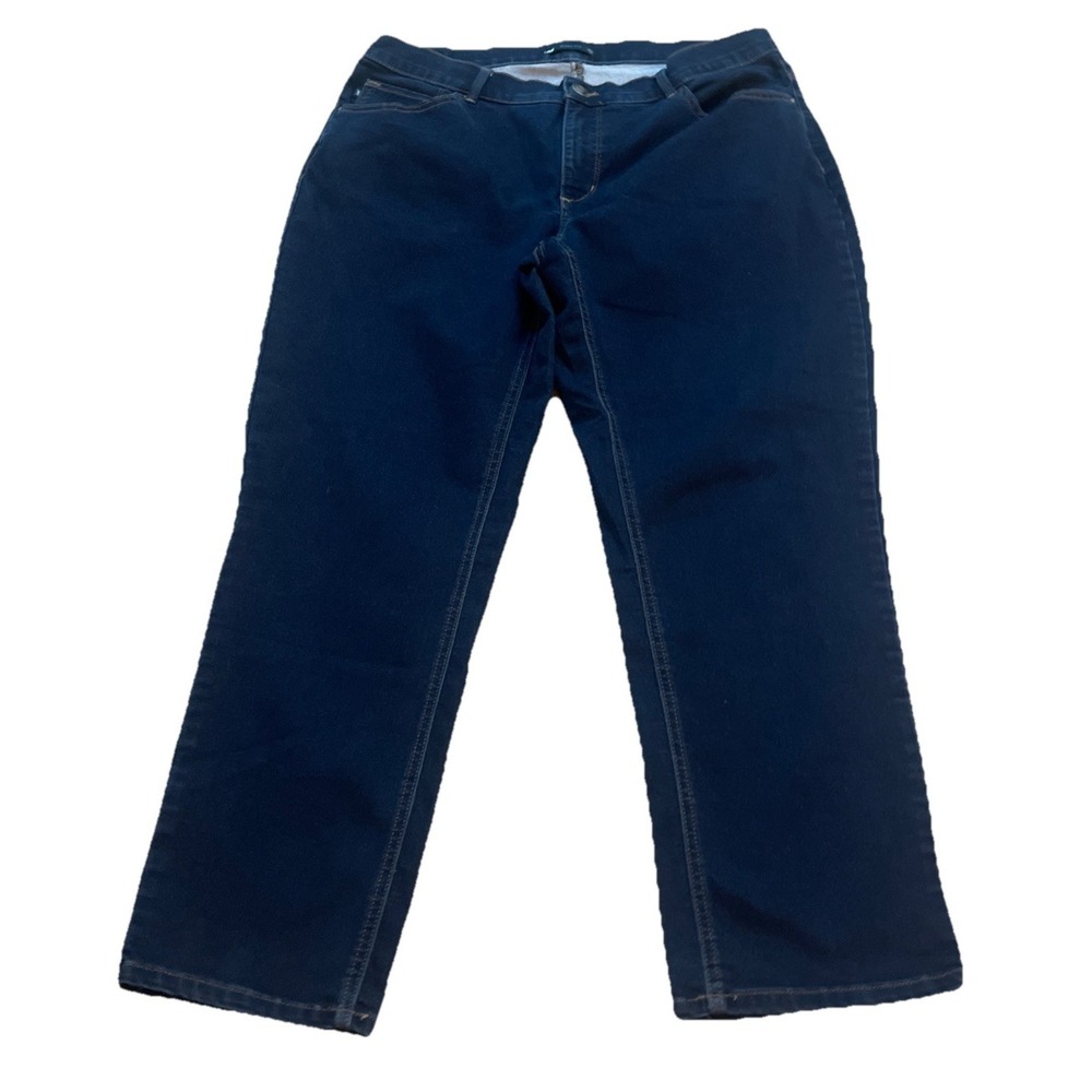 Riders by Lee Women's 18 Dark Wash‎ Straight Leg Jeans Stretch Blue